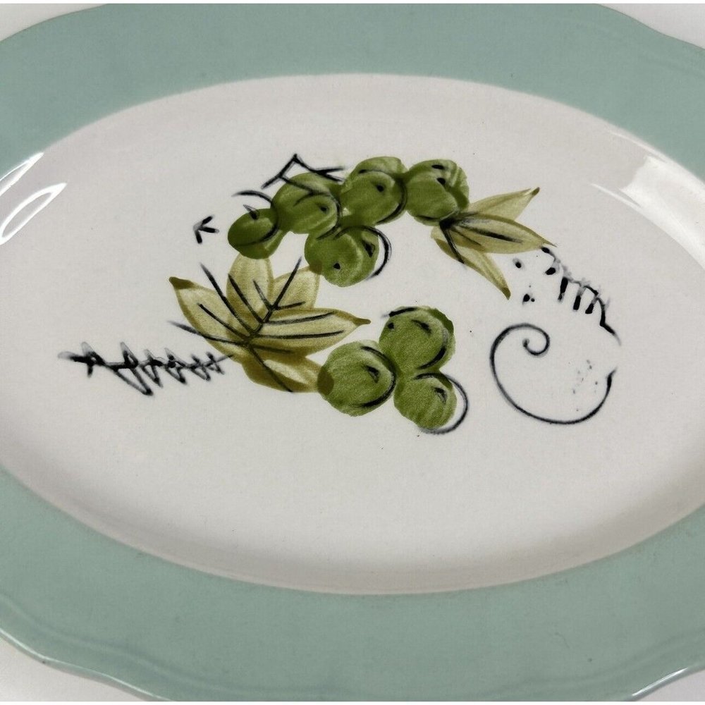 Pair of Vintage Corona Ironstone Ware Small and Medium Platter Grape Cluster - Picture 12 of 13